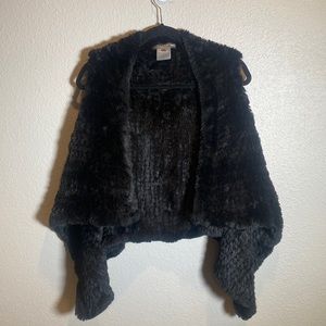 Black Faux Fur Fuzzy Vest
